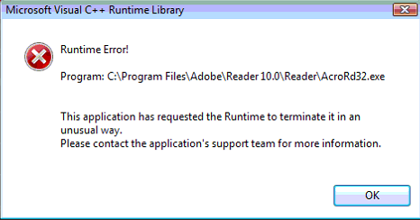 Image result for Adobe Reader runtime error